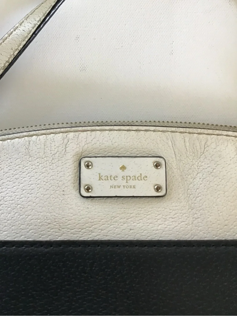 Kate Spade New York Grove Street Colorblock Crossbody Bag Black Cream Leather